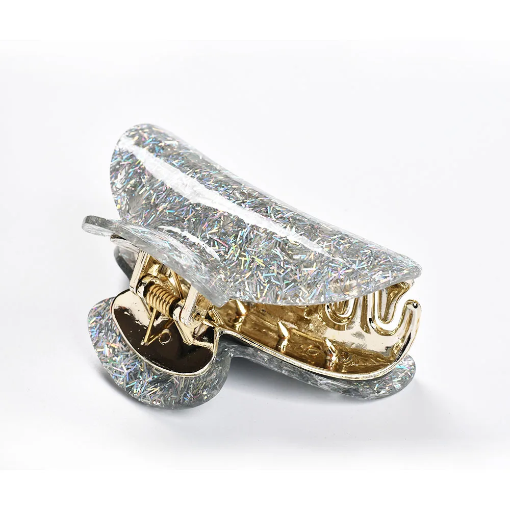 Модные блестящие акриловые заколки для волос 9 см | Заколки-крабы