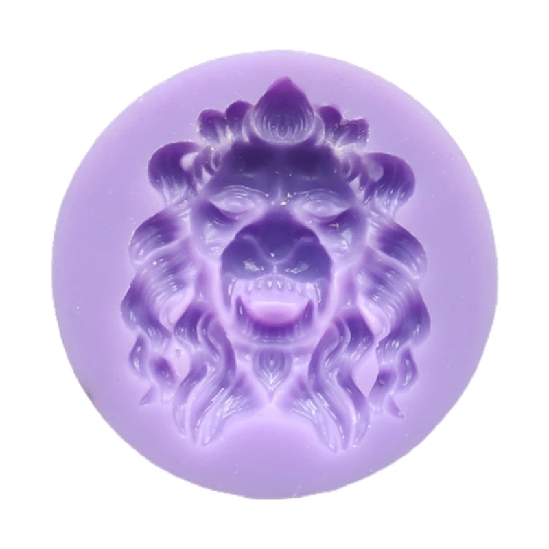 

Силиконовая форма в виде головы льва, 3D эпоксидная смола, формы для мыла в форме животного «сделай сам», T21F