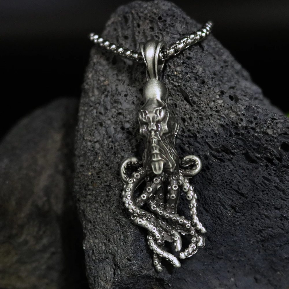 Осьминог море ожерелье Cthulhu Mythos мужское из чистого олова антиокислительное