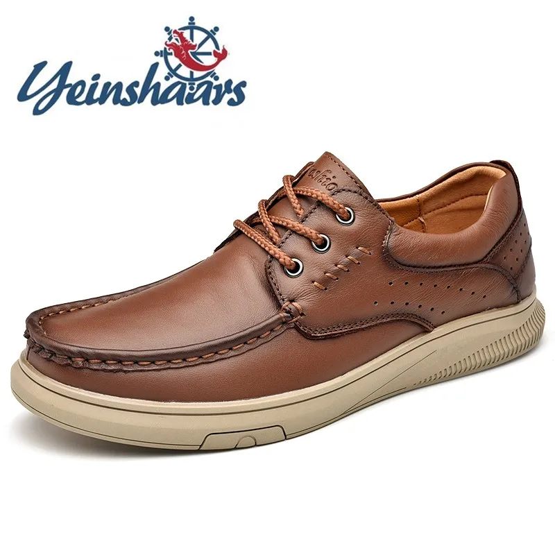 Туфли мужские из натуральной кожи деловые удобные дышащие повседневная обувь