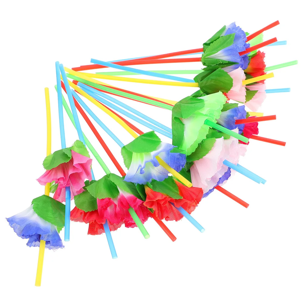 

100pcs Colorful Creative Disposable Plastic Mixed Color Flexible Straws Stripe Straws for Party Drinks Shop Bars