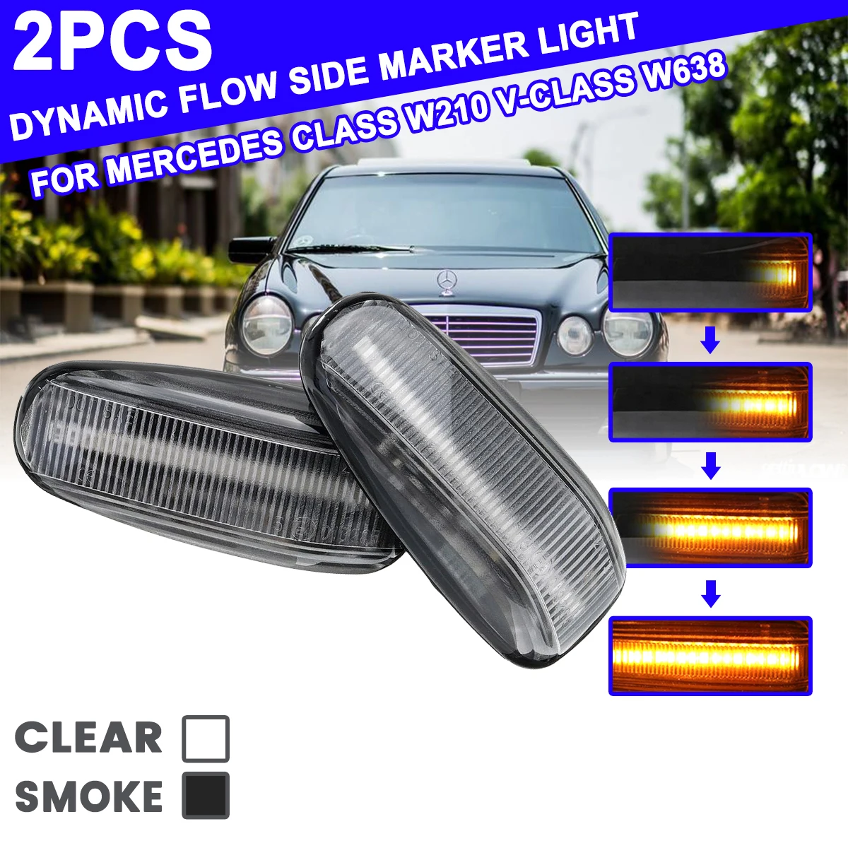 2x для MERCEDES VOLKSWAGEN W210 601/602 W638 автомобильный Дневной светильник с поворотным