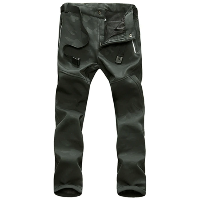 Women Camo Green JACKSANQI мужские и женские зимние походные уличные штаны защитного цвета, плотная флисовая куртка штаны с защитой от ветра для Кемпинг, катание на лыжах RA311 - Цвет: Women Camo Green