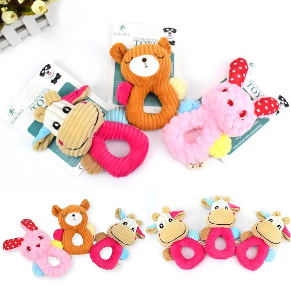 

Animals Cartoon Dog Toys Stuffed Squeaking Pet Toy Cute Plush Dog Dolls Teeth Cleaning Deodorant Toys