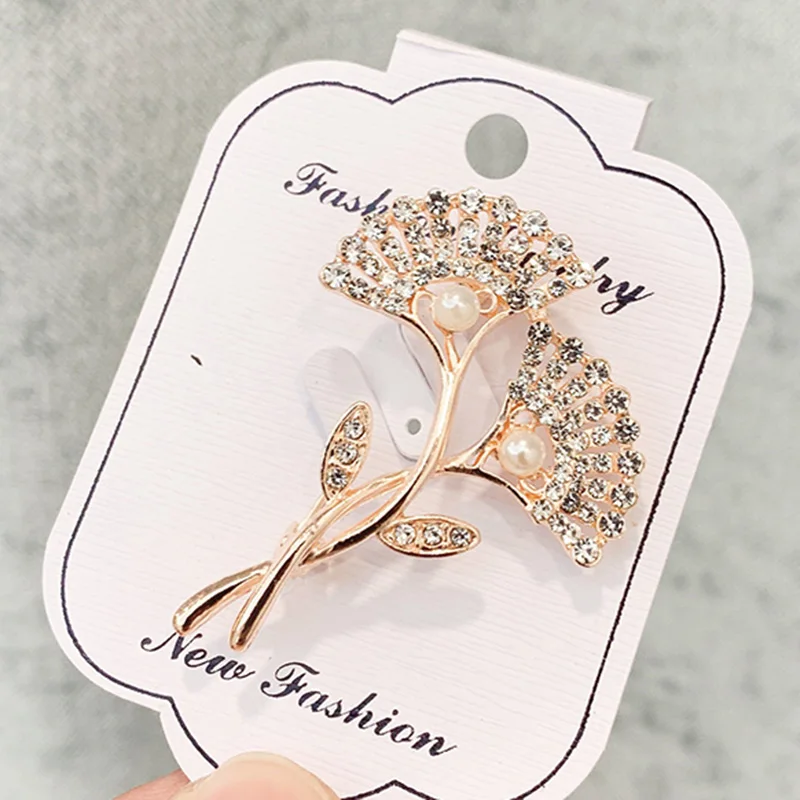 DoreenBeads Fashion Pin Brooches Branch Gold White Imitation Pearl Clean Rhineston Delicate Party Daily Jewelry Charms Gift 1PC | Украшения
