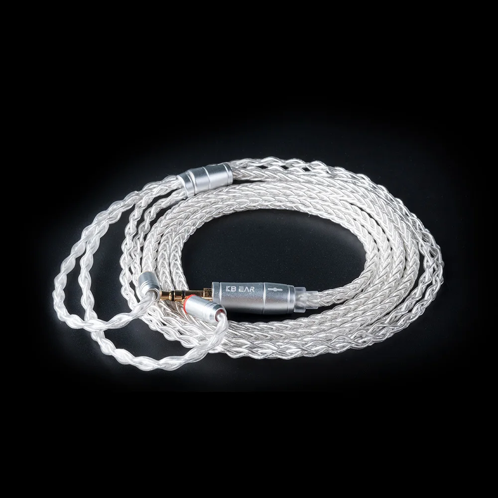 KBEAR 8 Core Upgraded Silver Plated Balanced Cable 2.5/3.5/4.4MM With MMCX/2pin/QDC Connector For KZ ZS10 ZSN Pro C12 ZSX BL-03