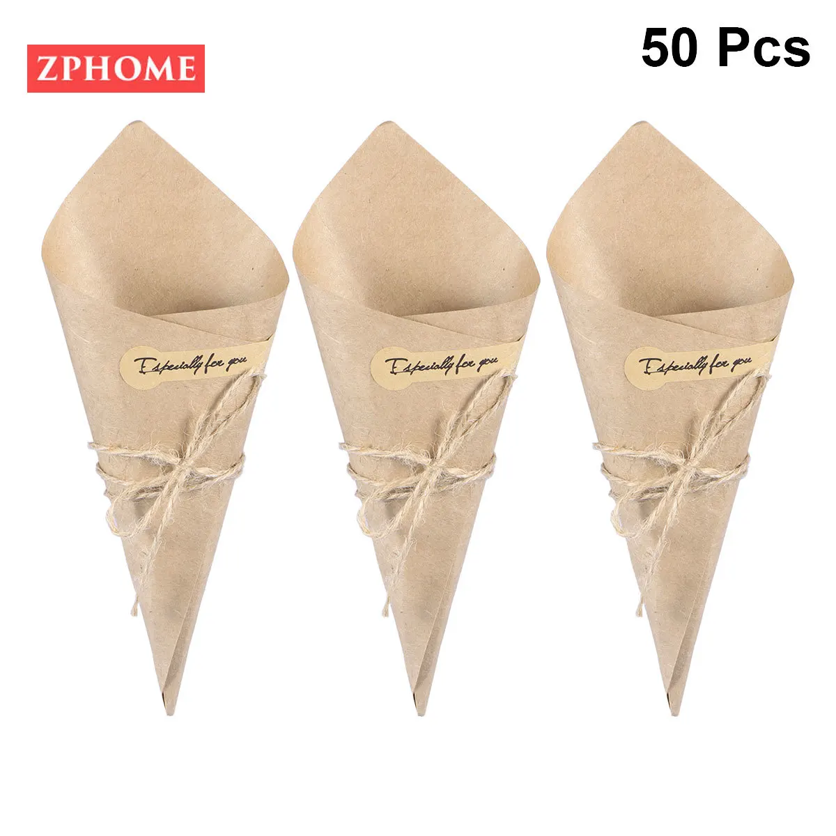 Бумажная Подарочная коробка 50 шт. Крафт-Бумага конусы мороженое цветок DIY
