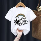 Новинка 2021, детская черная одежда в стиле Харадзюку С Рисунком страшных палеток, топы для мальчиков и девочек, подарок, Прямая поставка