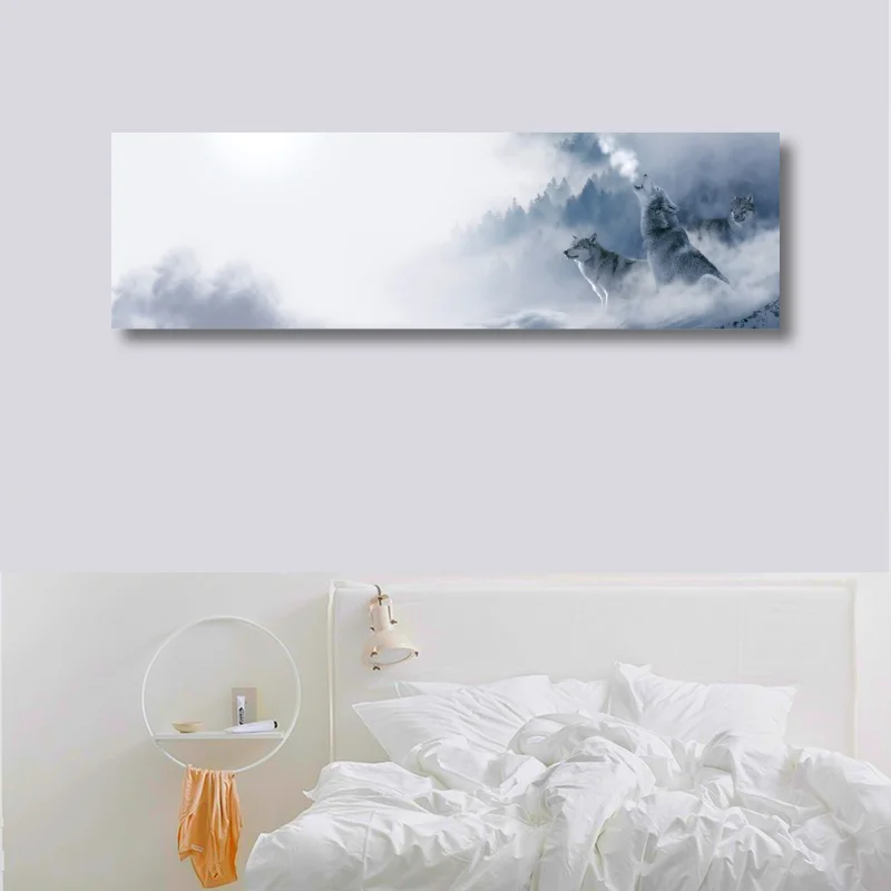 Conisi скандинавский снег Горный пейзаж холст живопись Снег Волк печать настенный