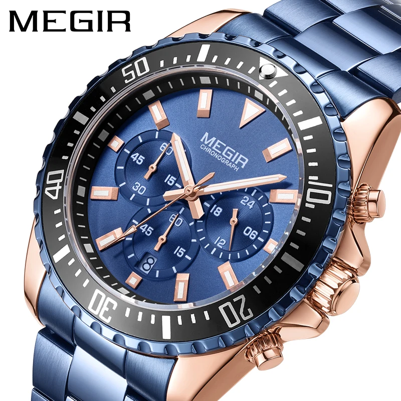 Relogio Masculino MEGIR Новые спортивные мужские часы с хронографом Лидирующий бренд