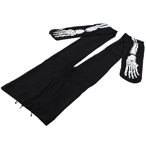 Женские сексуальные носки Frauen черные с татуировкой скелета колготки чулки трико