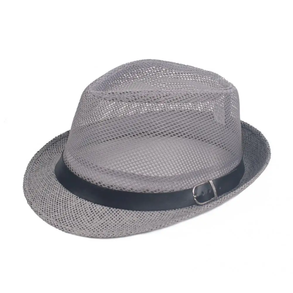 

Men Hat Adjustable Attractive Sun Protection Pure Color Low-profile Sunshade Hat