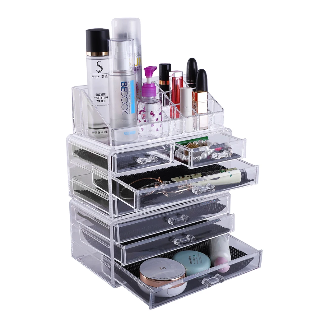 Cosmetics Storage Rack Box Clear Acrylic Makeup Organizer Lipstick Nail Polish Holder Women Makeup Tools Box