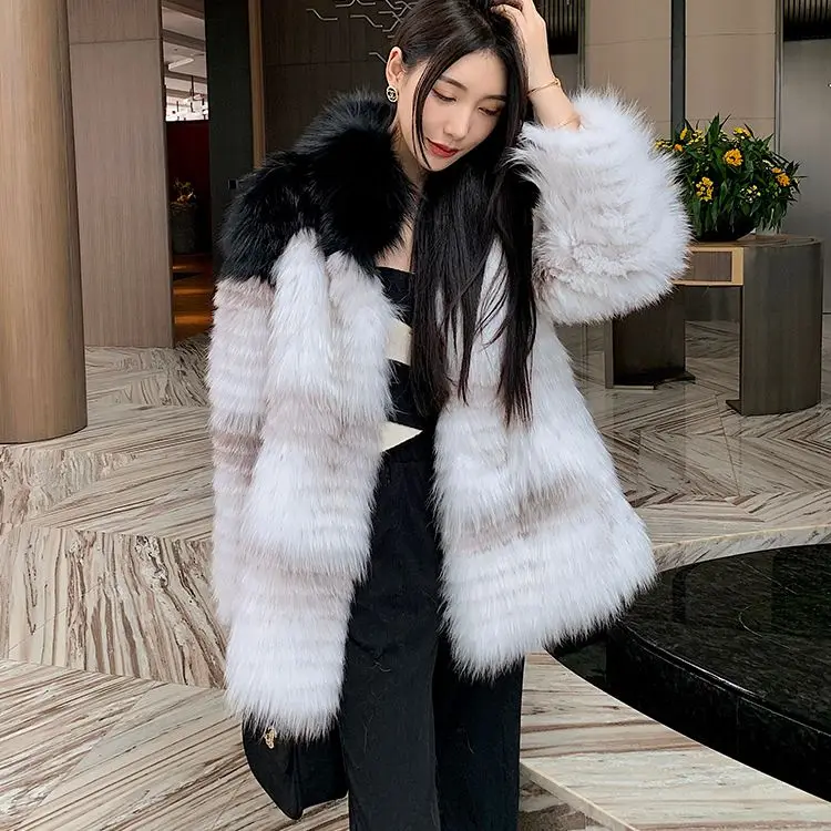 

Brand famous 2021 Real Fur Coat Autumn Winter Warm genuine fox fur jackets Outwear JD04
