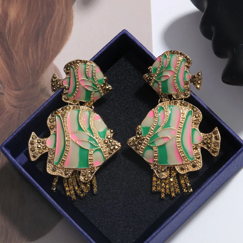 Модные массивные металлические серьги Bestessy большие висячие серьги-капли