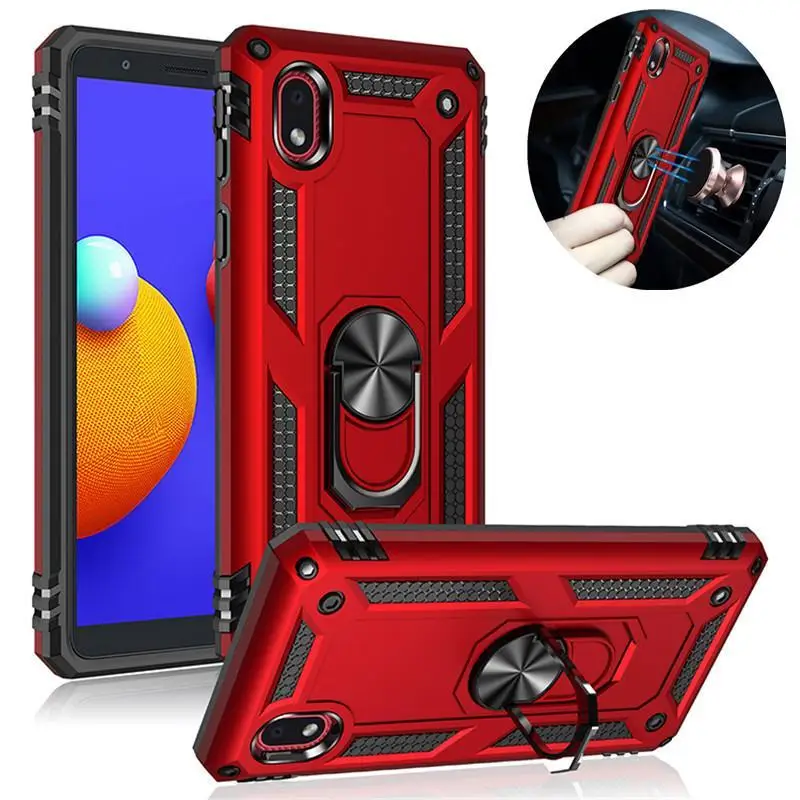

For Samsung Galaxy A01 Core Case Armor Magnetic Ring Holder Stand Cover For Galaxy A01 Core A 01 A013f A01Core M01 Phone Cases
