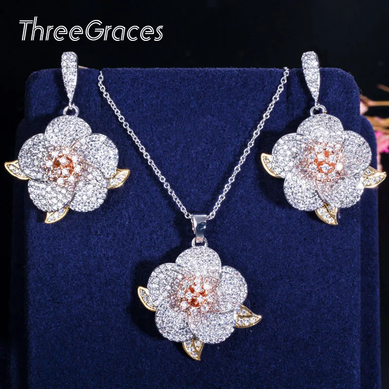 Набор ювелирных изделий ThreeGraces дизайнерский набор золотого цвета с кубическим