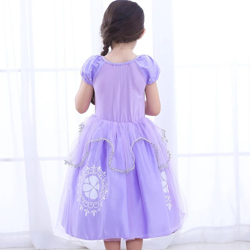 Летние платья принцессы для девочек Детский карнавальный костюм Белль одежда