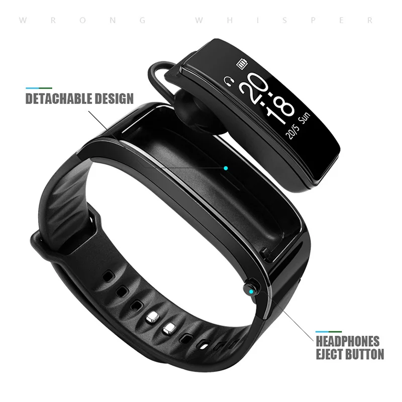 Умный Браслет BOHM Y3 2 в 1 с Bluetooth гарнитурой часами и наушниками вкладышами|Наушники