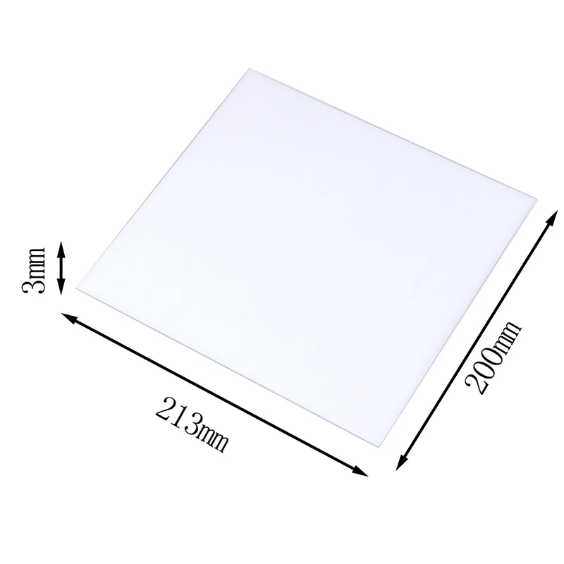 

1pc 3D Printer Accessories Heated Bed Borosilicate Glass Plate Tempered 3D Printer Parts Glass Plate 213mm*200mm*3mm