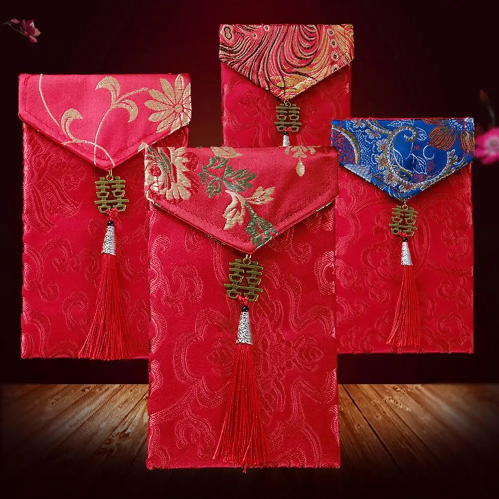 

Красочный китайский новогодний красный пакет вышивка износостойкий