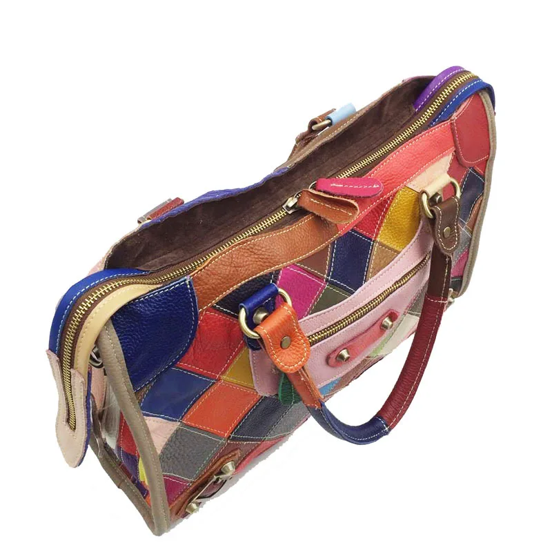 

Hiboom 2020 newest San Maries 2020 Newest Women's Shoulder Bag Real leather bag patchwork totes bolsa