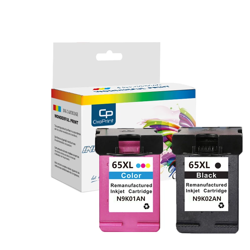 

Civoprint Ink cartridge 65XL Compatible for hp 65 XL Cartridge hp65xl hp65 for hp Envy 5010 5020 5030 5032 5034 5052 5055