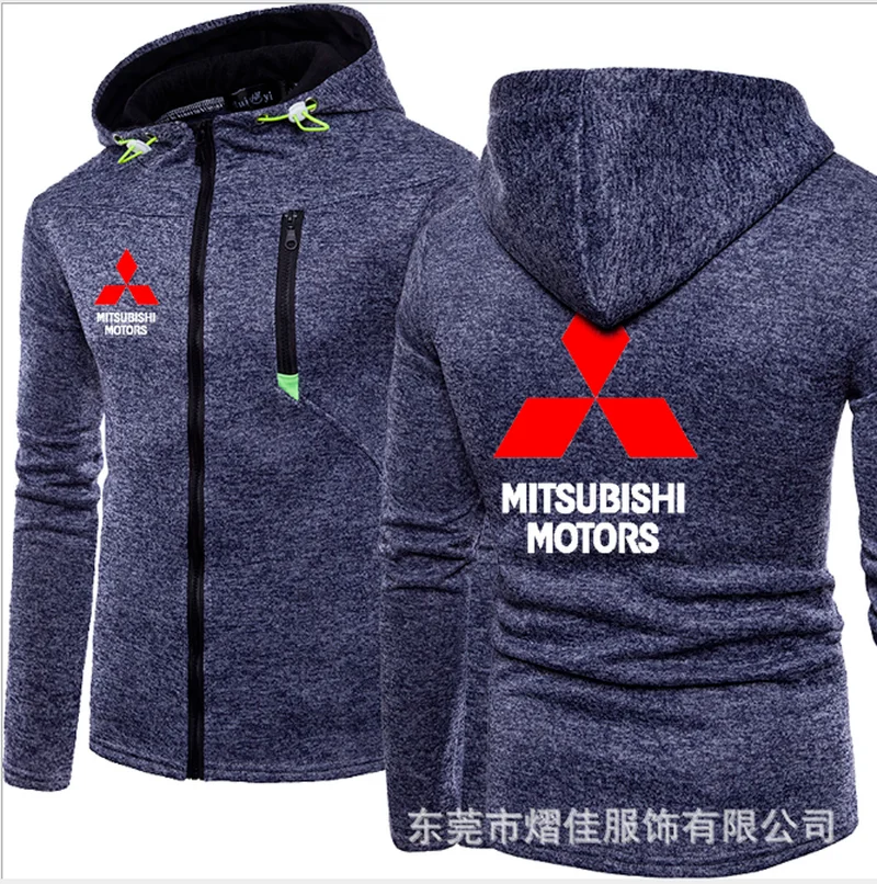 

2021 Fashion Men Winter Autumn Mens Motorcycle Mitsubishi Hoodies Cotton Casual Zip Male Hooded Coats