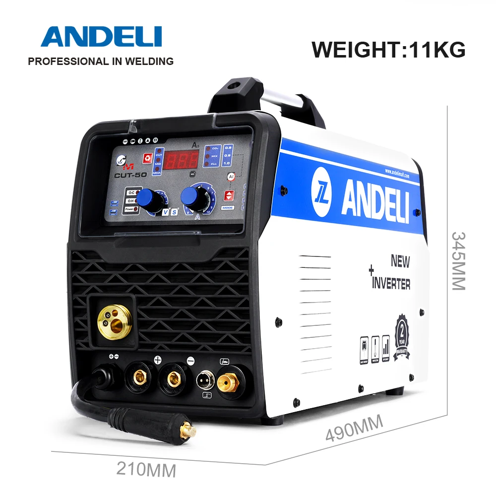 ANDELI Semi-Automatic MIG Welding Machine MCUT-50/40 220V MIG/MAG/CUT/MMA/Flux Welding 4 in 1MIG Welder Plasma Cutting Machine