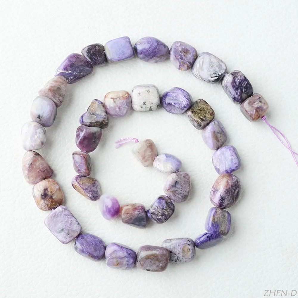 

ZHEN-D Natural Stones Purple Charoite Beads Irregular Loose High Quality Crystal DIY for Jewelry Making Charm Gemstone Necklace