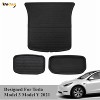 custom designed for tesla model 3 model y 2021 all weather xpe trunk mats 3d cargo liner rear trunk mat front reaer box liners