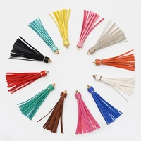1pcs fashion round monogram pompom pu leather tassel keychain bag charms key ring colorful enamel female jewelry wholesale