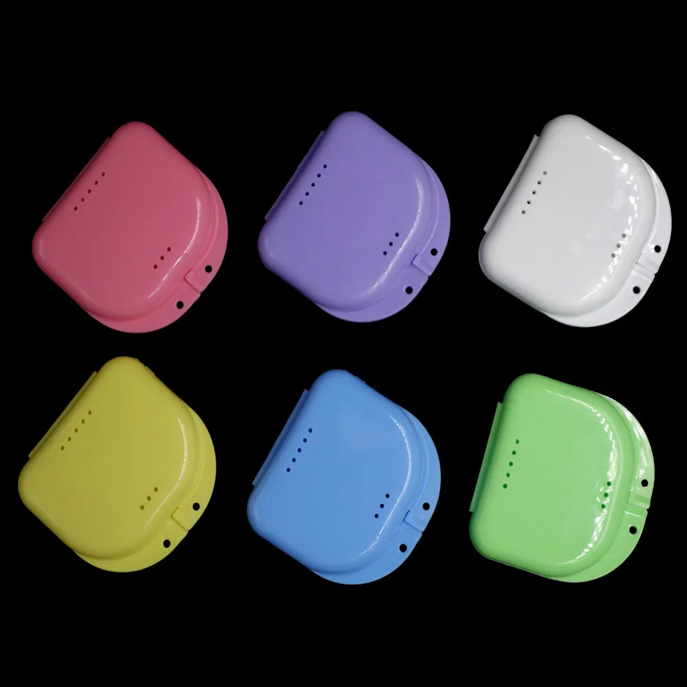 6 цветов коробка для зубных протезов чехол приборов с искусственными зубами