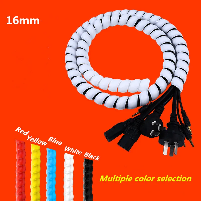 

1 метр, устройство для намотки кабеля, органайзер для защиты труб, спиральная оболочка, защитная оболочка для проводов, трубка 16 мм