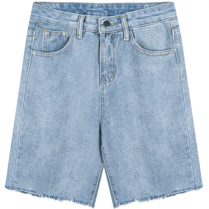 

Women Summer High Waist Shorts Loose Straight Denim Shorts Vaqueros Mujer Short Jeans Femme Streetwear Ladies Jeans Capris C5396