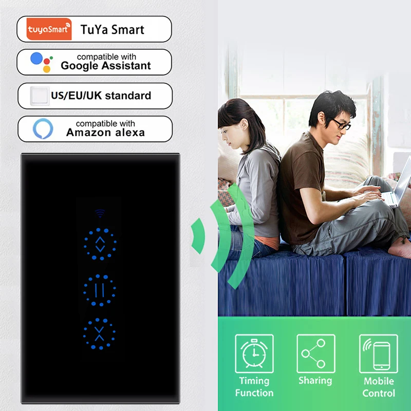 

Tuya WiFi Curtain Switch Electric Touch Blinds Curtain Switch Voice Control By Alexa Echo For Mechanical Limit Blinds Smart Life