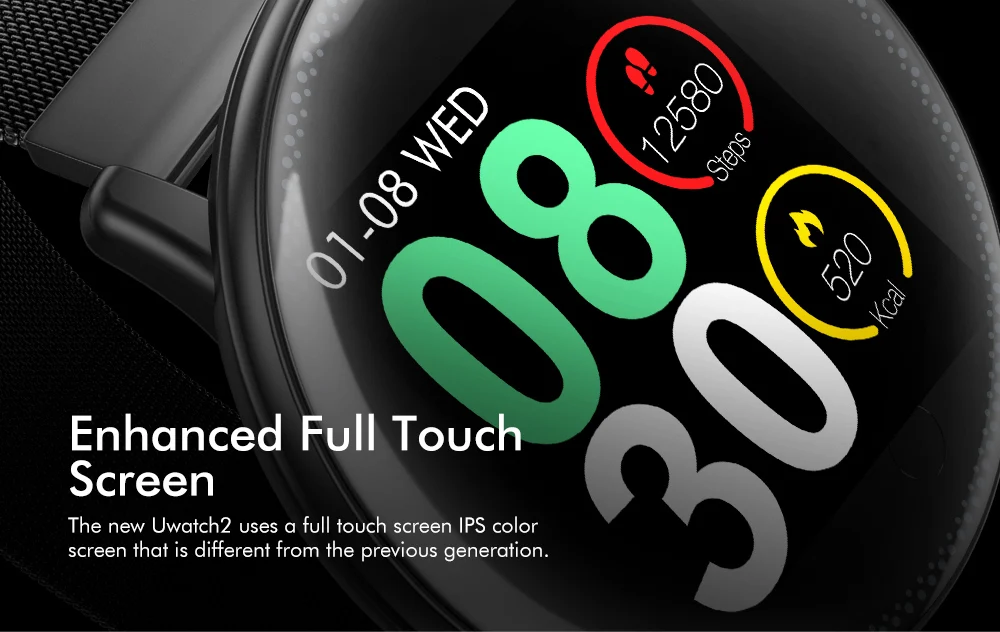UMIDIGI Uwatch2 Smart Watch For Andriod,IOS 1.3 inch Full Touch Screen IP67 reloj inteligente 7 Sport Modes Full Metal Unibody