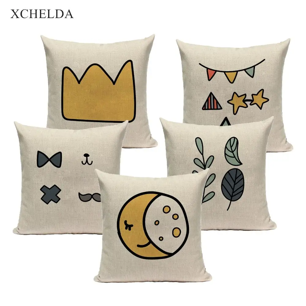 Декоративная Наволочка на подушку мультфильм Симпатичные Луна