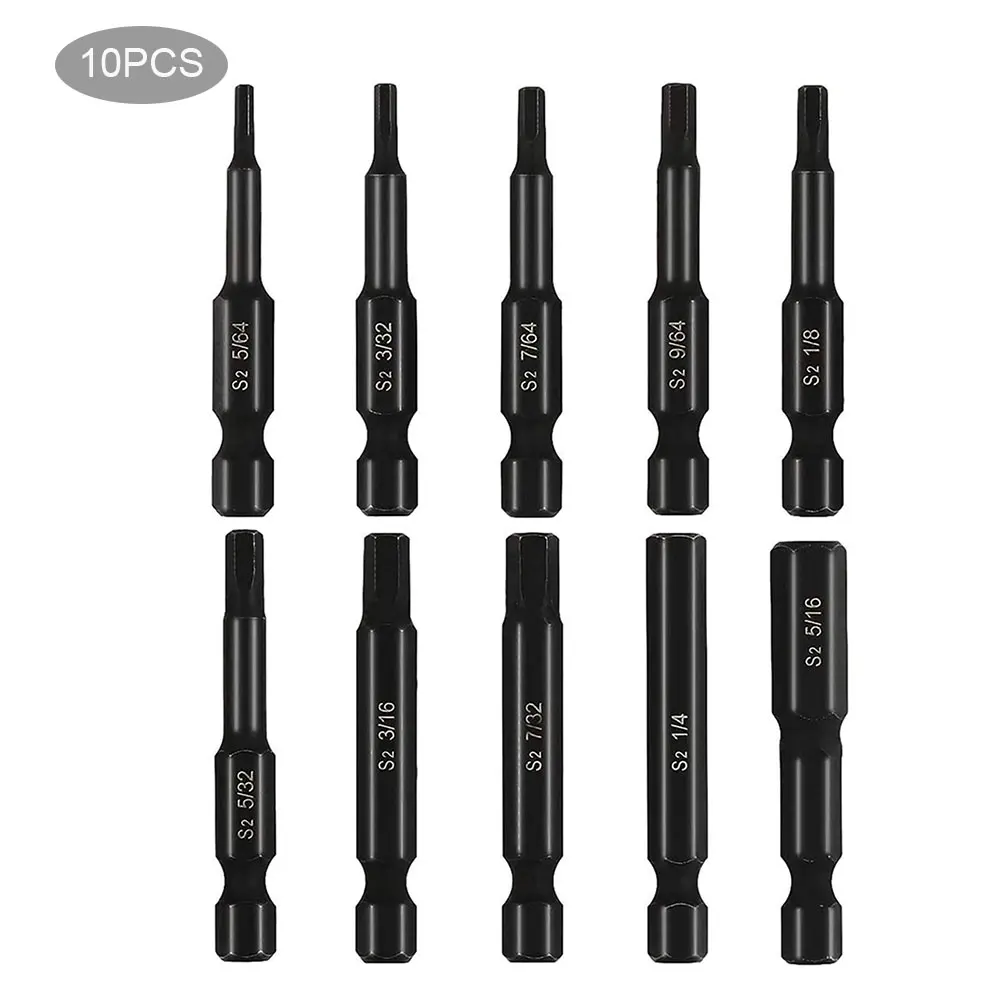 

10pcs 2inch Length Furniture Magnetic Tips Easy Attachment Tool Drill Bit Set Portable Hex Head Quick Release Shank For Wrench
