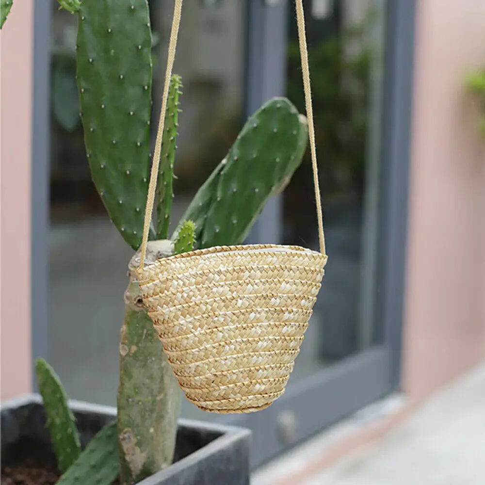 Сумка кросс-боди для женщин и девушек соломенный клатч в стиле бохо из ротанга