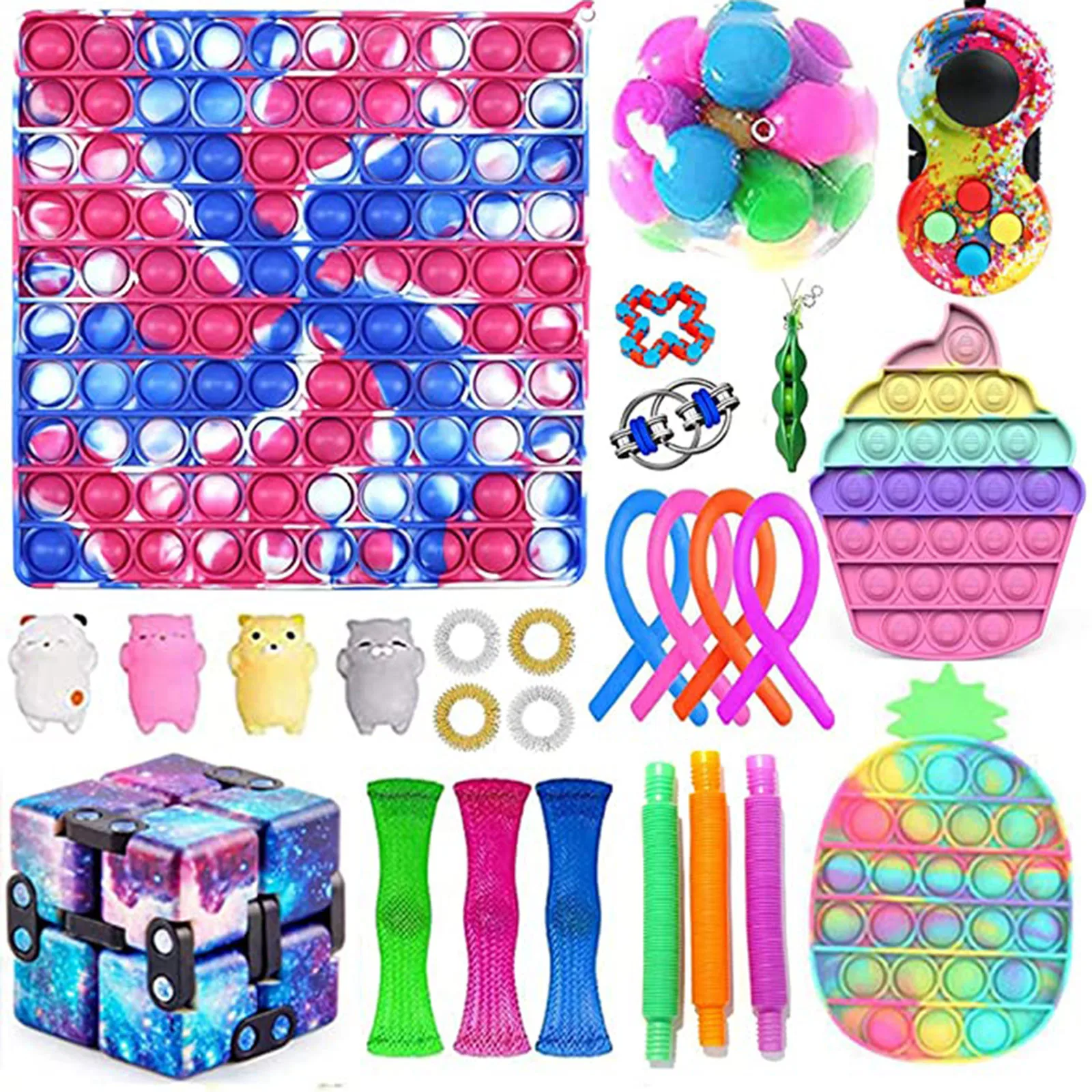 fidget sensory toy set stress relief toys autism anxiety relief stress bubble fidget toy for kids adults squeeze sensory поп и