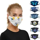 Пыленепроницаемая маска для лица с возможностью установки фильтров, маски с принтом, хлопковая защитная маска для взрослых PM 2,5, Пылезащитная маска для рта, моющаяся многоразовая маска для рта