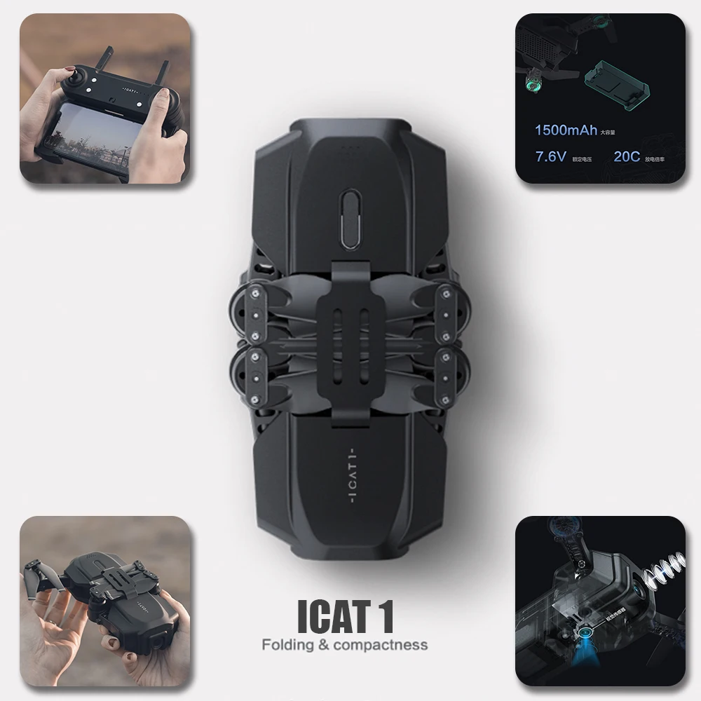 Квадрокоптер складной 4K с HD-камерой Wi-Fi FPV | Игрушки и хобби