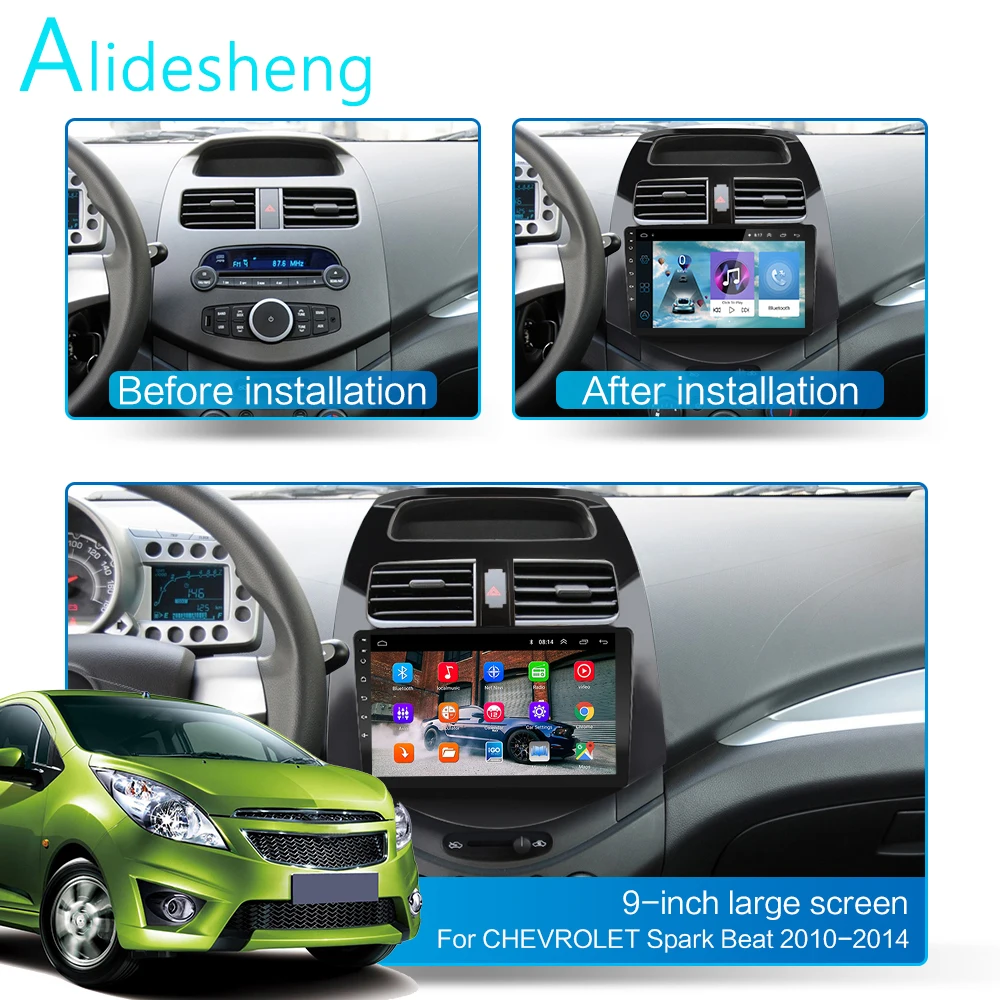 2.5D 2Din Android 8.1GO автомобильный dvd мультимедийный плеер gps для CHEVROLET Spark Beat M300 2010 2011 2012- навигационное Радио BT WiFi