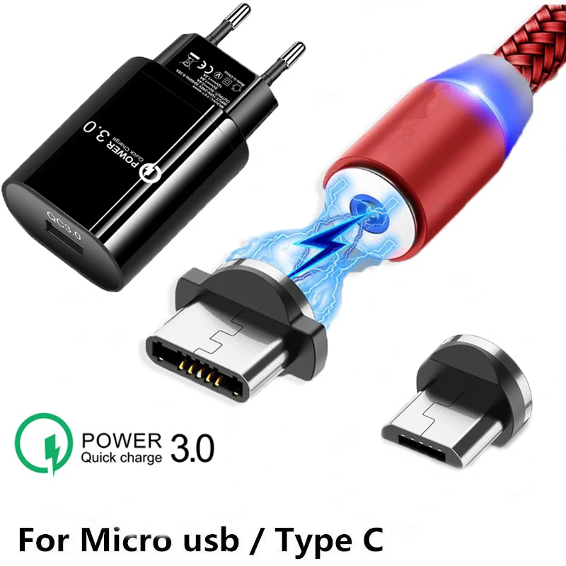 Адаптер для быстрой зарядки телефона кабель Micro USB Type C телефонов Xiaomi A3 Lite Redmi 7A 8A Note