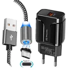 Магнитный зарядный кабель QC 3,0 Type-C USB для Samsung S8 A50 Huawei Mate 20 lite P20 Honor 20 ZTE Axon 10 9 Pro, быстрое зарядное устройство для телефона