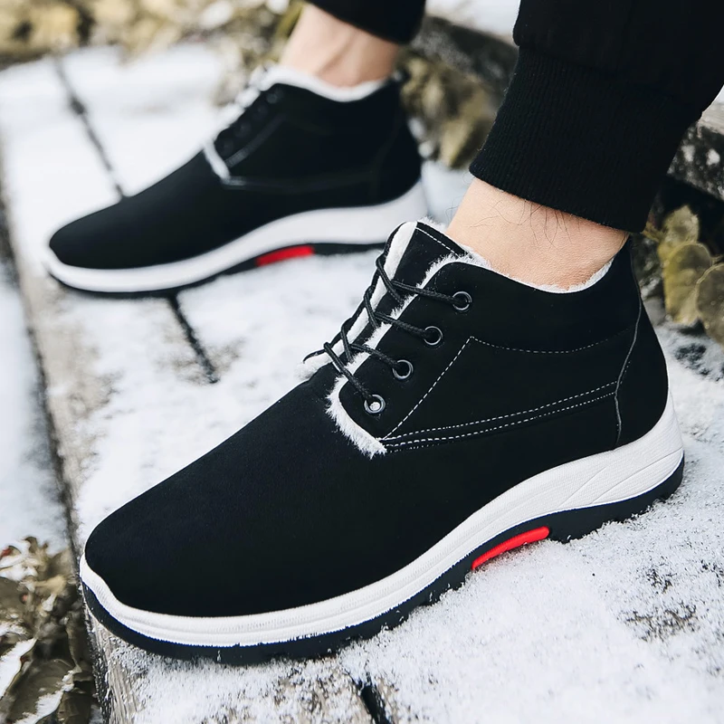 

PUPUDA men boots winter new sneakers men casual shoes comfortable snow boots fashion trend running shoes keep warm classic