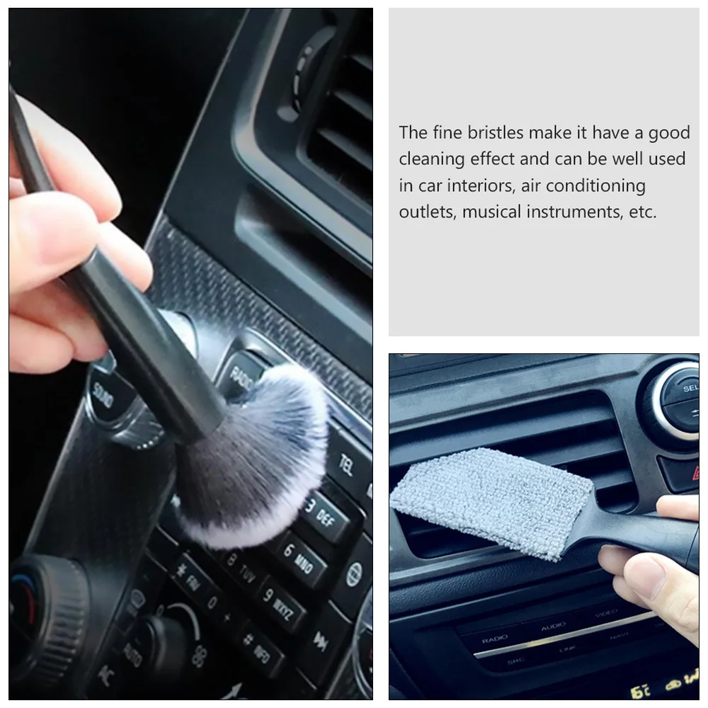 

1pc Chic Double End Duster Replaceable Cleaning Brush for Car Interior Guitar