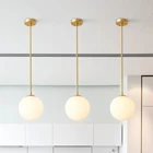Скандинавские медные светодиодные подвесные светильники, современные подвесные светильники со стеклянными шариками, промышленные декоративные подвесные светильники, роскошные декоративные Кухонные светильники