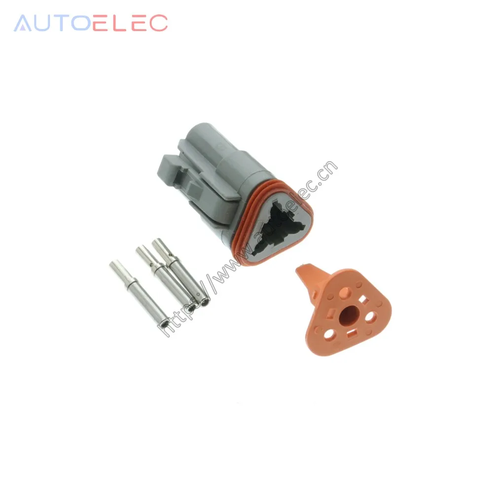 100 комплектов DT04-3P серая немецкая серия автомобильный водонепроницаемый разъем +